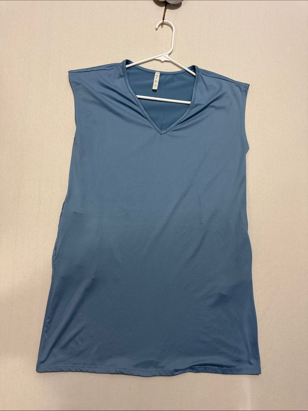mts Blue Sleeveless V-Neck Mini Dress